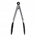 iNeibo Kitchen Premium Silicone Tongs - Pack of 2, 9 and 12 - Smart Locking Clip - Heat Resistant, Food Grade - Handy Utensil For Cooking, Serving, Barbecue, Buffet, Salad, Ice, Oven (Black)